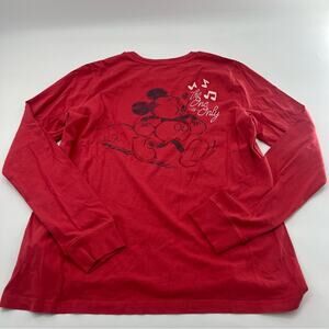 NWT Disney Parks Mickey The One and Only Red Long Sleeve Shirt Embroidered